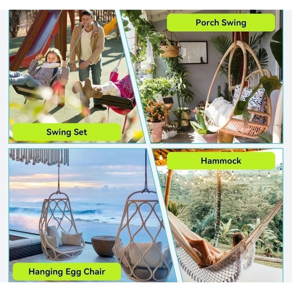 Swing Hangers for Wooden Beam, 2 Pack Stainless Steel 2400 LB Capacity Swing ...